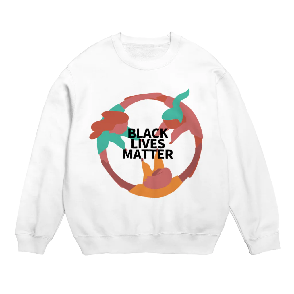 RIRI_designのBLACK LIVES MATTER（ブラック・ライブス・マター）サークル2 Crew Neck Sweatshirt