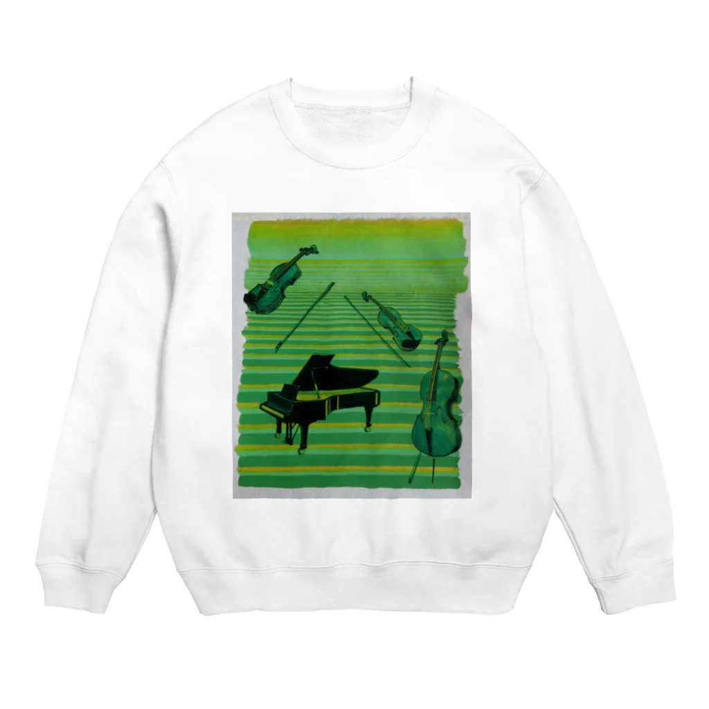 八女好き高さんの八女茶と楽器 Crew Neck Sweatshirt