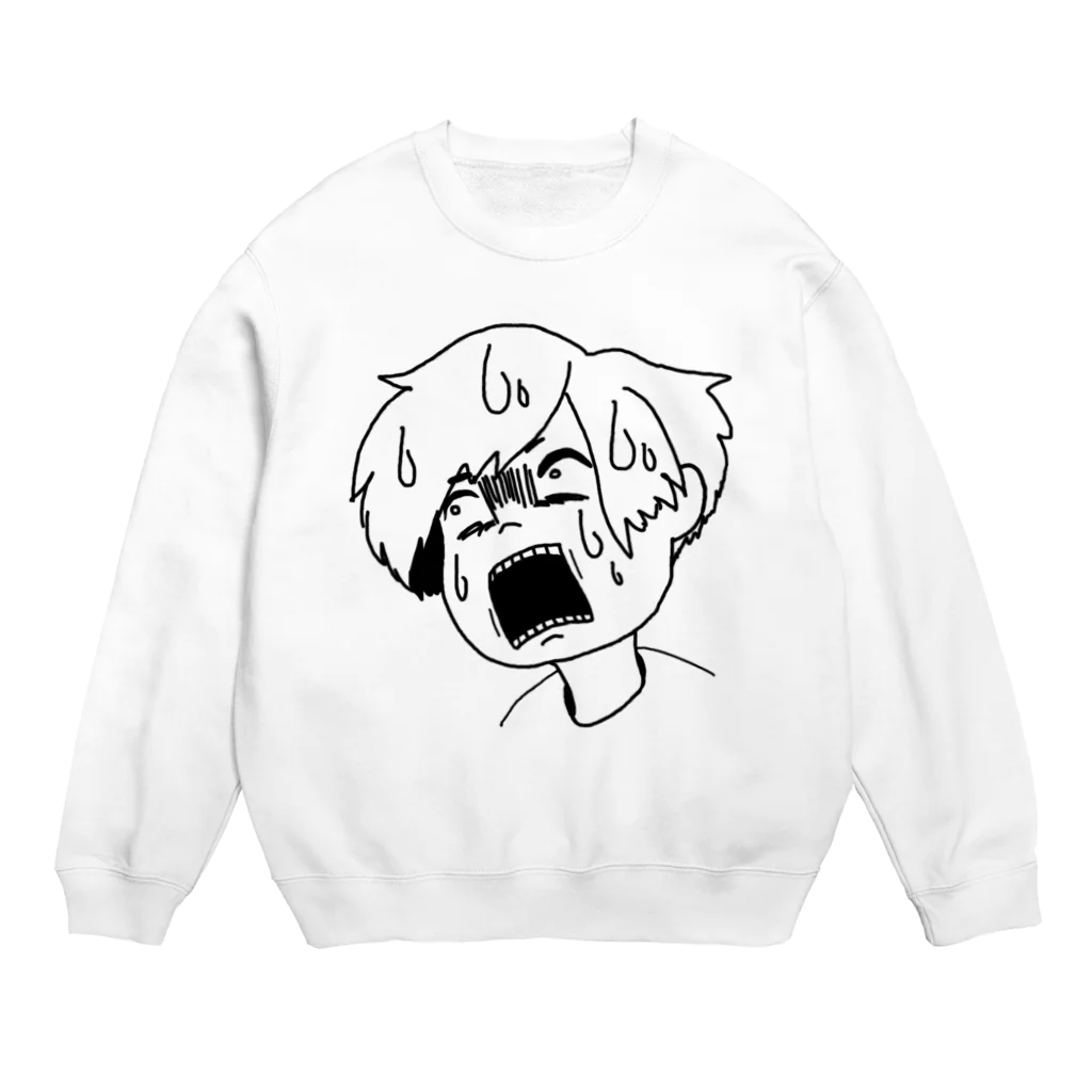 思う屋の焦り顔 Crew Neck Sweatshirt