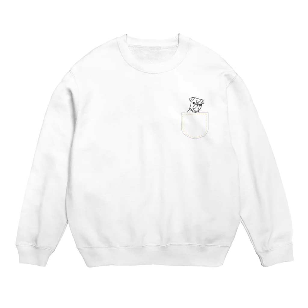 さと商店のひょっこりパグさん(きいろ)/チャリティー Crew Neck Sweatshirt