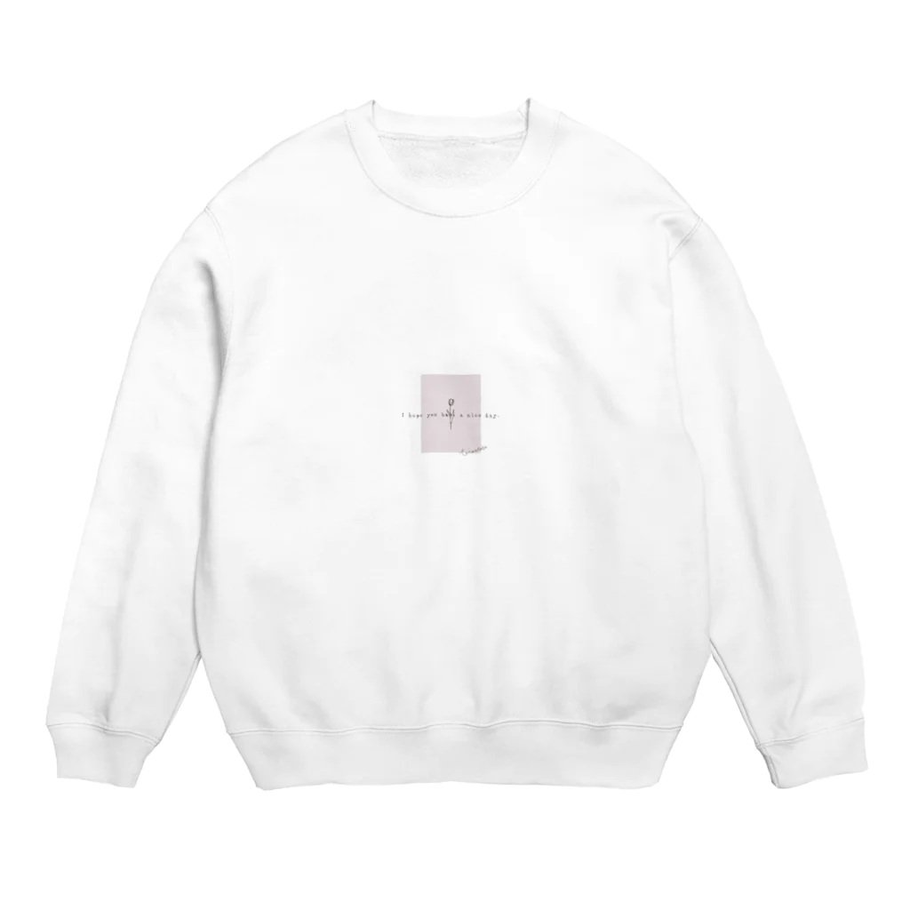 rilybiiの線画＊チューリップ＊pink Crew Neck Sweatshirt