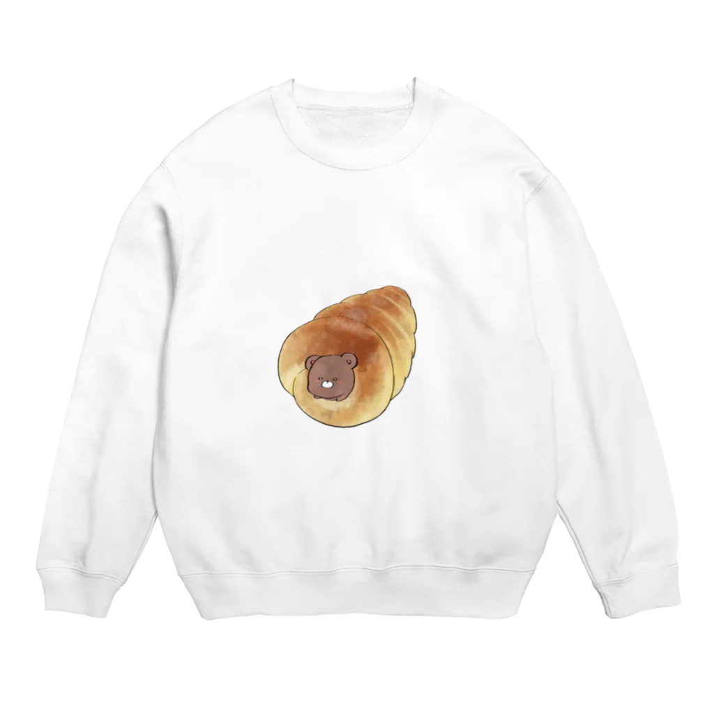 おおかみぴえろのくまのチョココロネ Crew Neck Sweatshirt