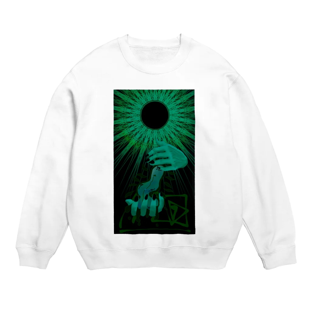 麟暁法師の翠環日食 Crew Neck Sweatshirt