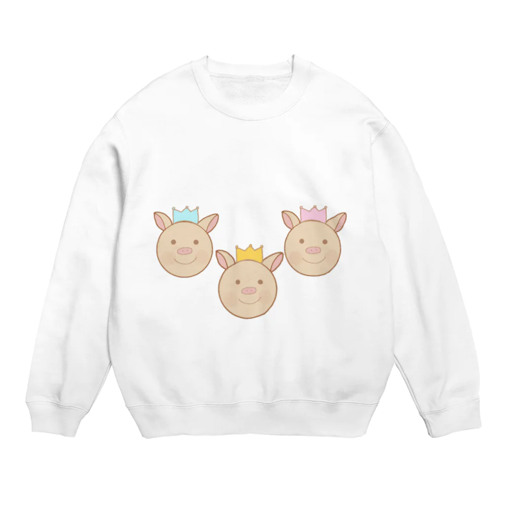 Yuuのyuuオリジナルイラスト23 3匹のこぶた Crew Neck Sweatshirt