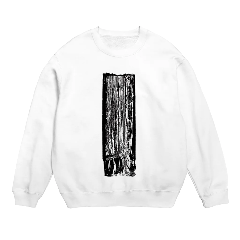 Ovalandの黒アート・塗装ひび割れ抽象画 Crew Neck Sweatshirt