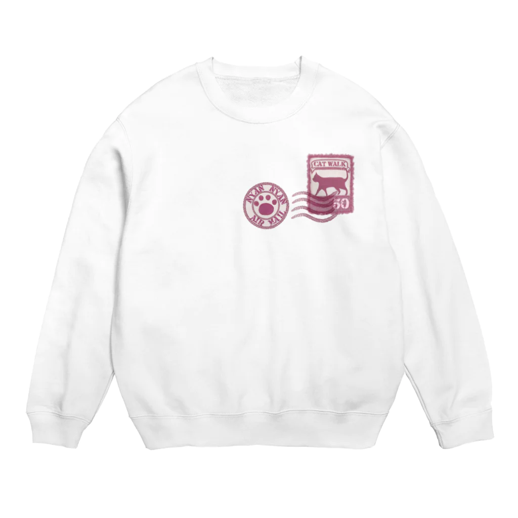 ねこなつ堂の猫エアメール Crew Neck Sweatshirt