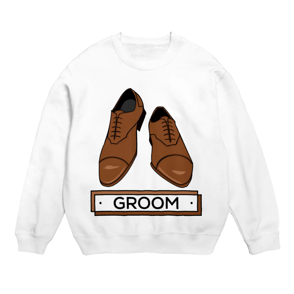 ペアTシャツ屋のシバヤさんのペア(GROOM)シューズ_ブラウン Crew Neck Sweatshirt