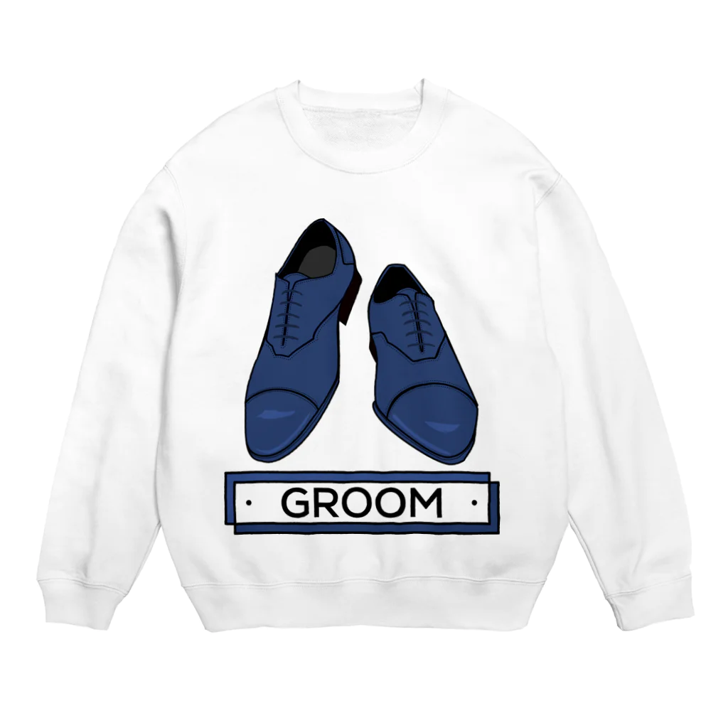 ペアTシャツ屋のシバヤさんのペア(GROOM)シューズ_ブルー Crew Neck Sweatshirt