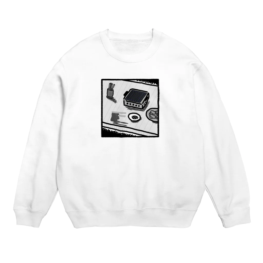 蛇口〆太のお店のコンロで焼き肉 Crew Neck Sweatshirt