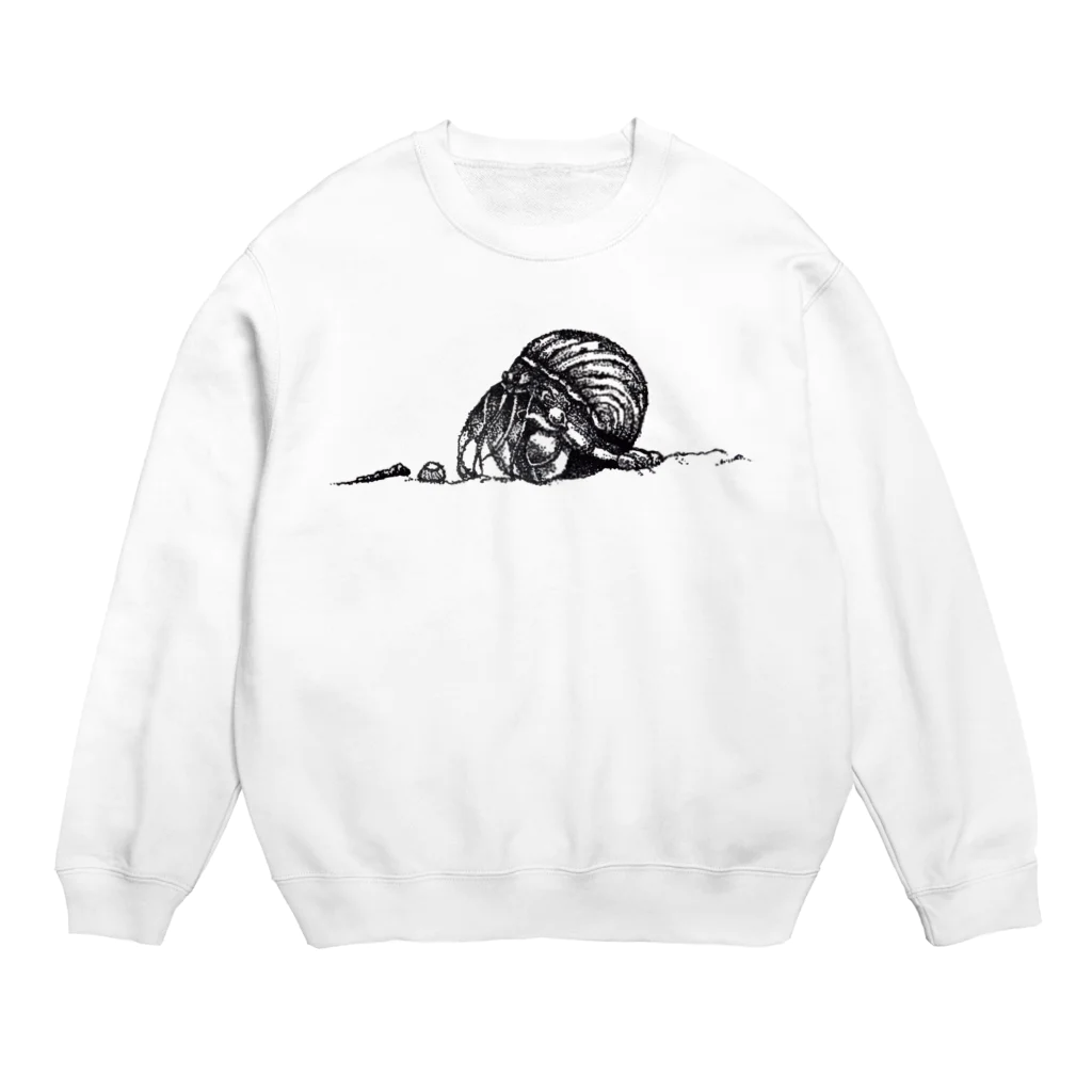 こっぺぱんのシロクロ - ヤドカリさん Crew Neck Sweatshirt