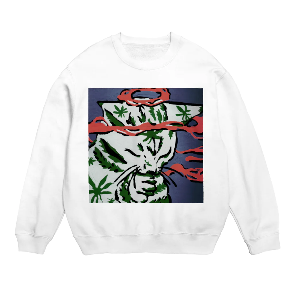 てゃんのネコ吸い　２Pカラー Crew Neck Sweatshirt