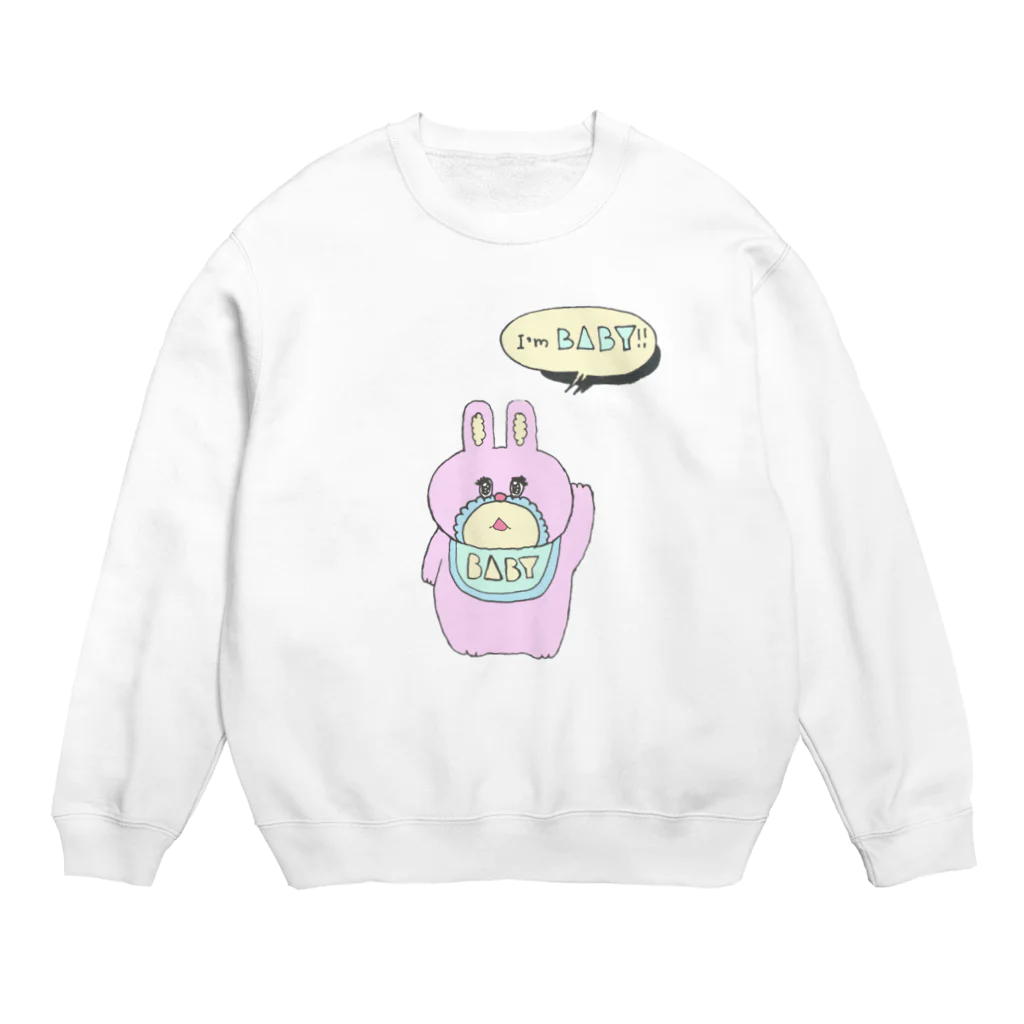 【Yuwiiの店】ゆぅぅぃーのうさBABY Crew Neck Sweatshirt