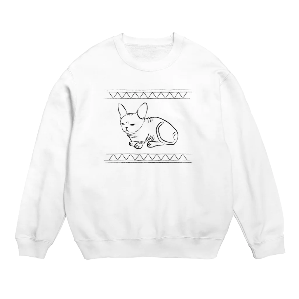 毎日ころりんのスフィンクスのご機嫌 Crew Neck Sweatshirt