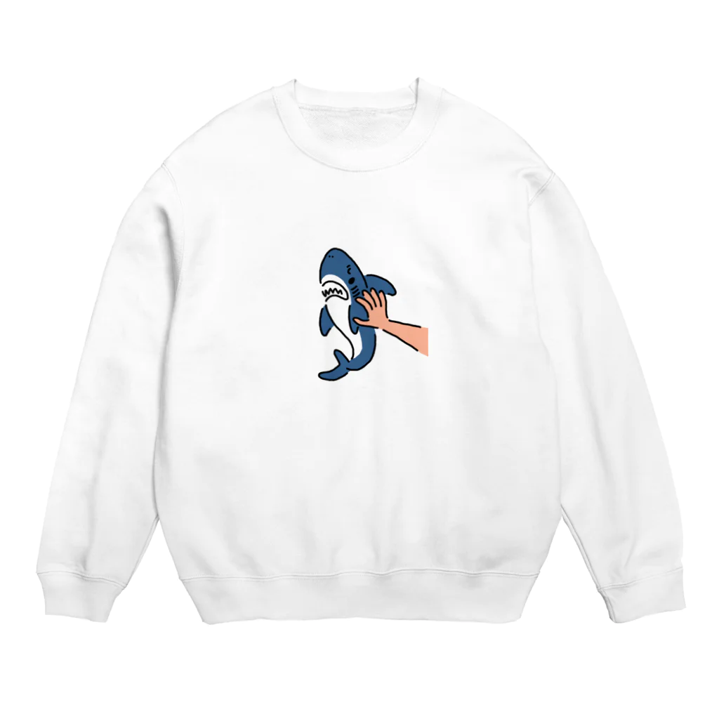 サメ わりとおもいのシャークにさわる Crew Neck Sweatshirt