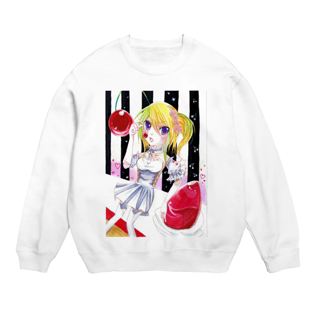 ぺちゃの ○。銀狐堂。○ のチェリー娘 Crew Neck Sweatshirt