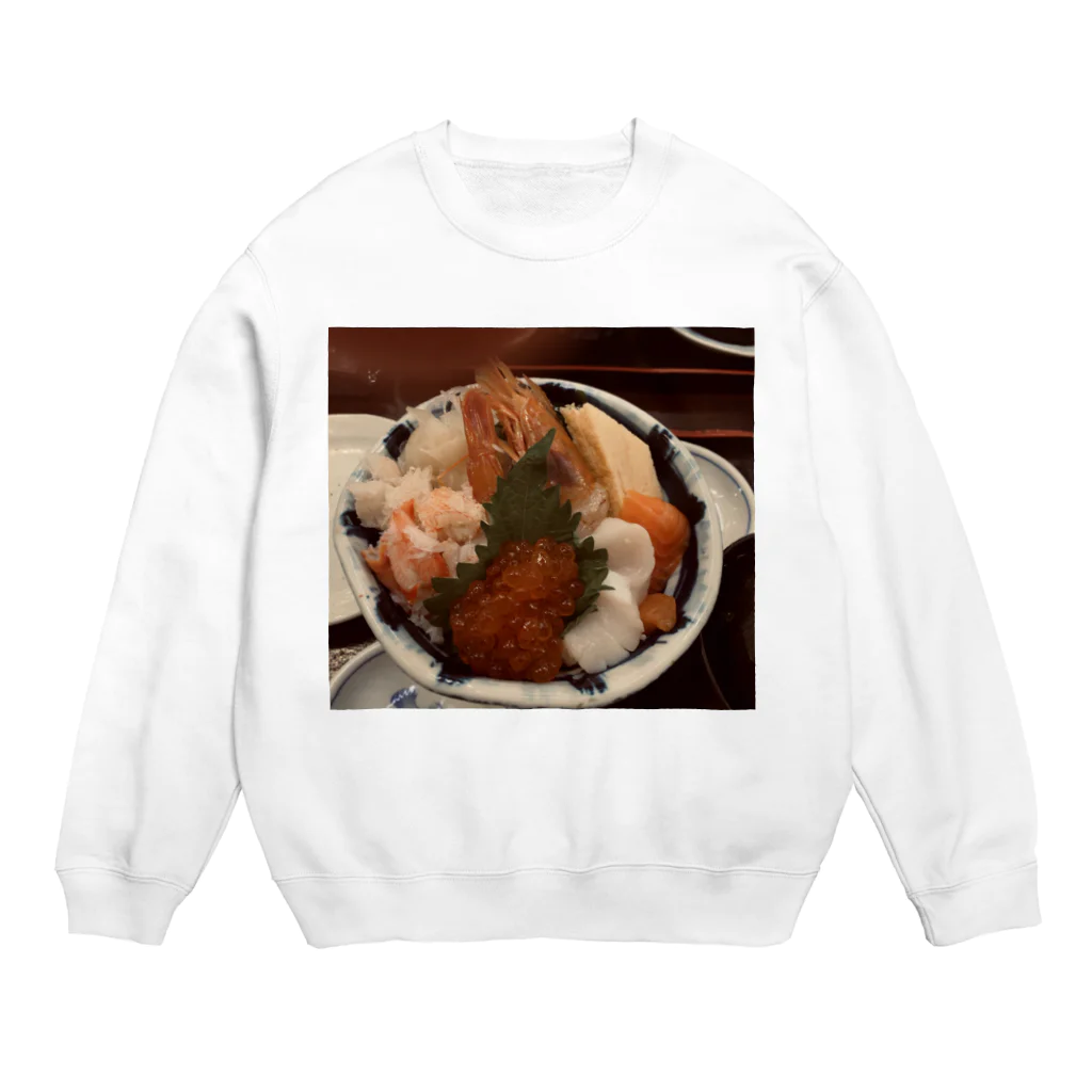 まゆらのんまい！海鮮丼！ Crew Neck Sweatshirt