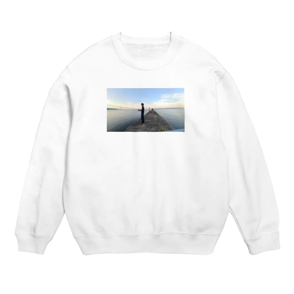 M0M0＆Lilyの防波堤で釣りがしたい Crew Neck Sweatshirt