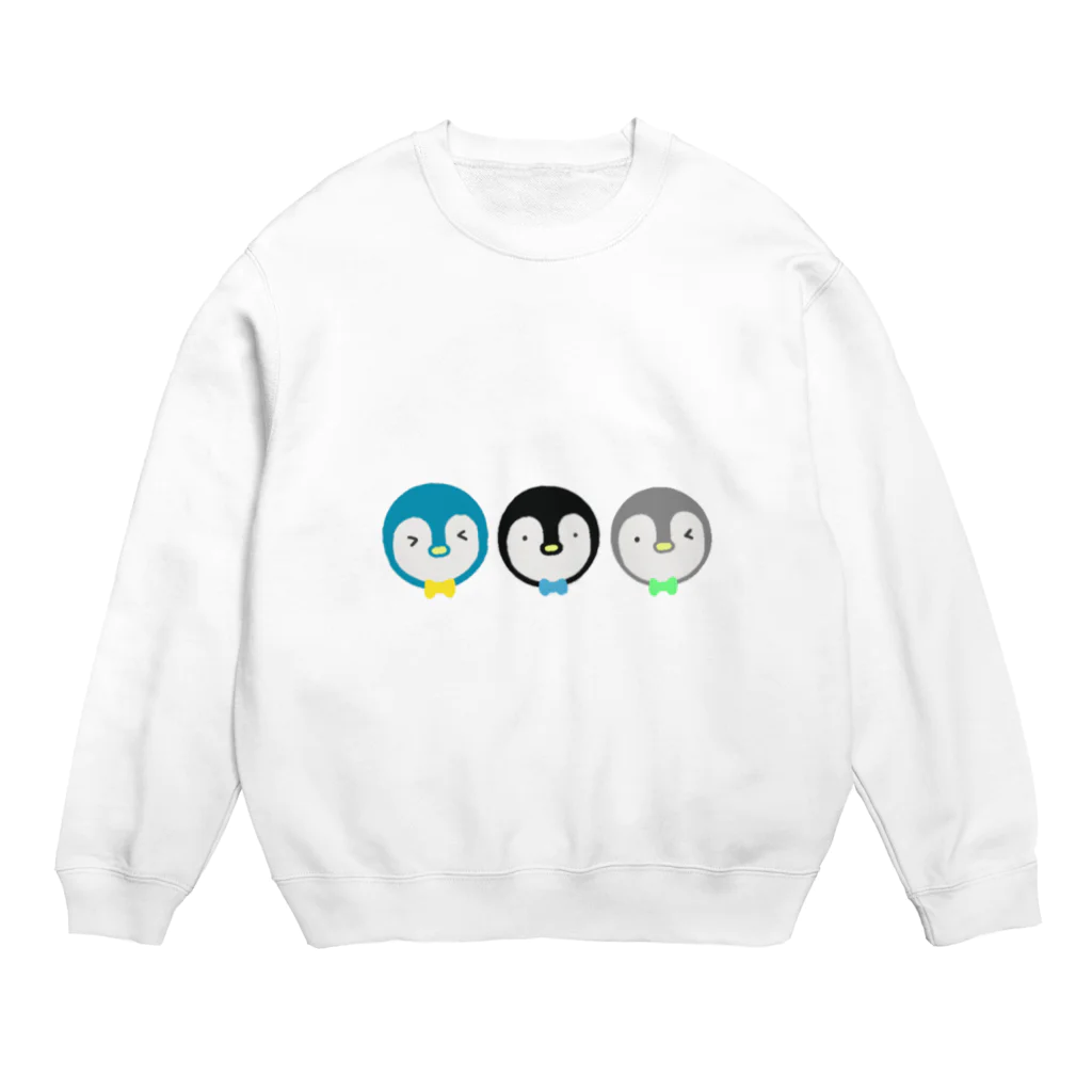 YuuのYuuオリジナルイラスト26 ペンギン3兄弟 Crew Neck Sweatshirt