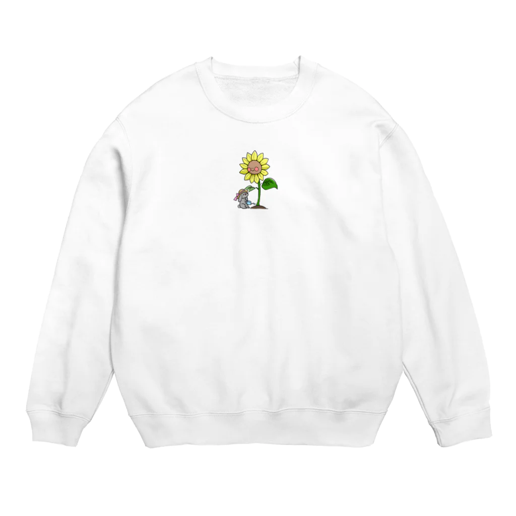 焼林檎の灰色うさぎちゃんとヒマワリくん Crew Neck Sweatshirt