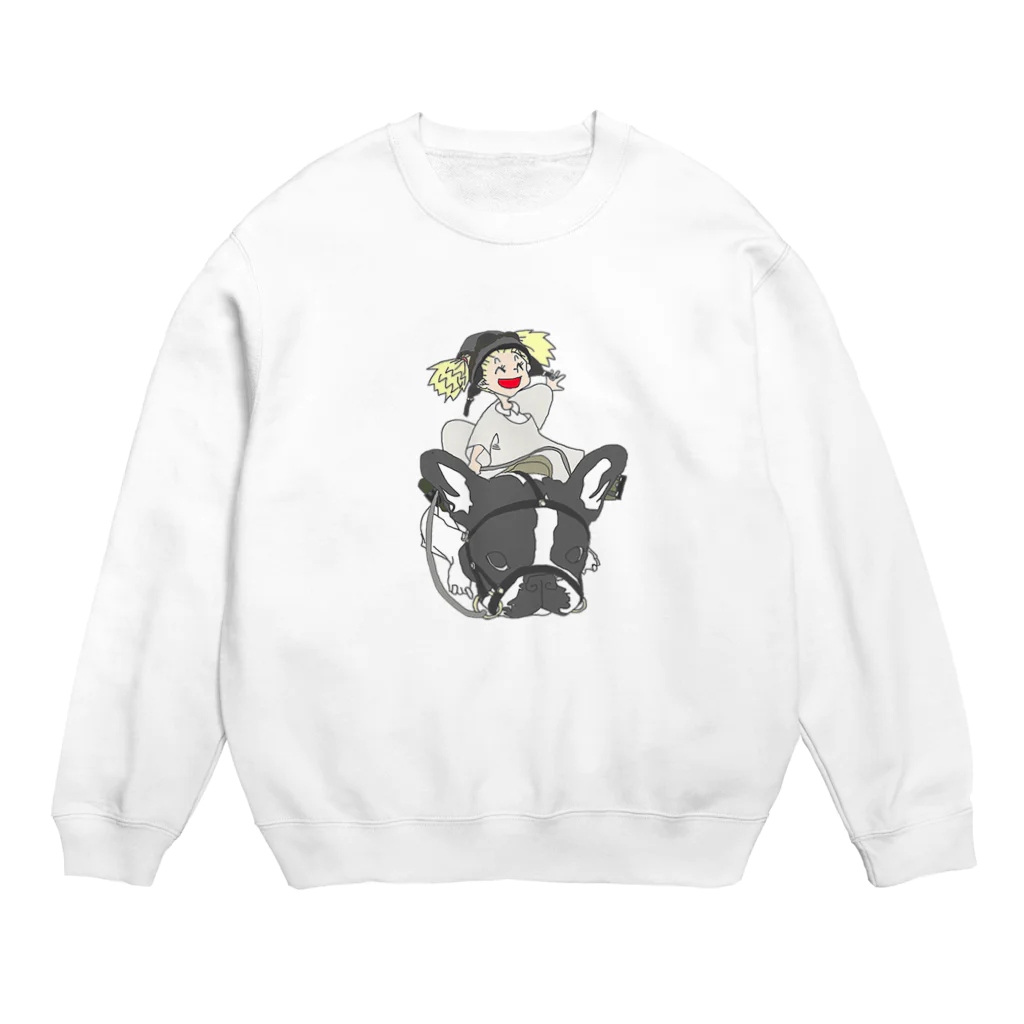 ★いろえんぴつ★の犬と少女 Crew Neck Sweatshirt