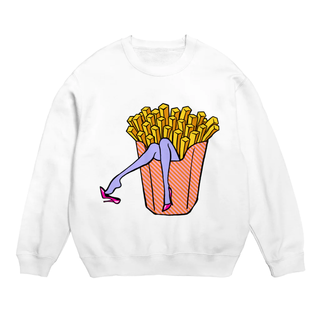 Mieko_Kawasakiの誘惑の🍟フライドポテト　 Crew Neck Sweatshirt