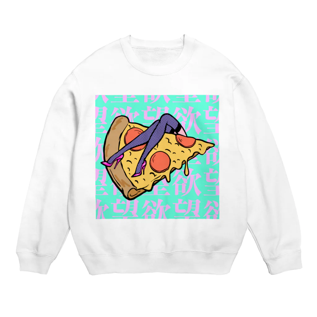 Mieko_Kawasakiの欲望のピザ🍕　GUILTY PLEASURE PIZZA HIGH HEEL Crew Neck Sweatshirt