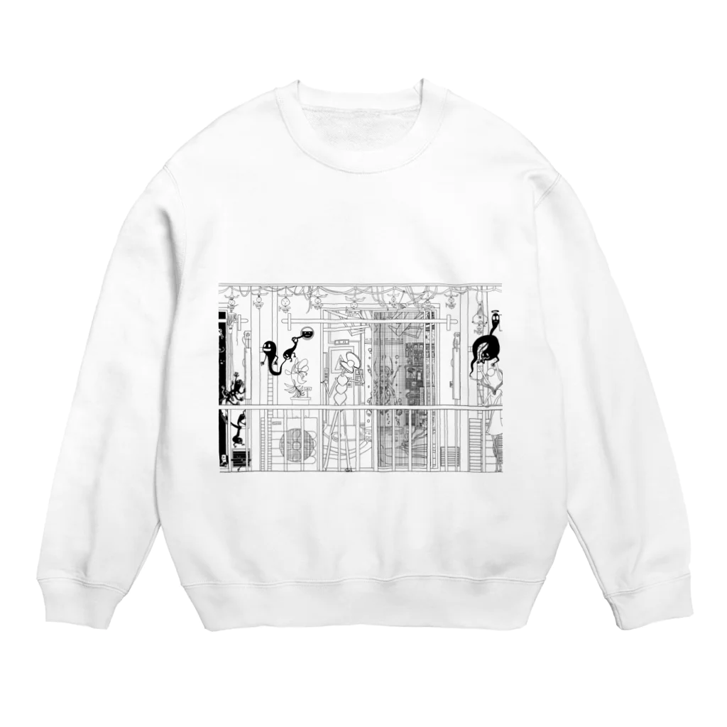 Mosyakkiのモノクロベランダ Crew Neck Sweatshirt