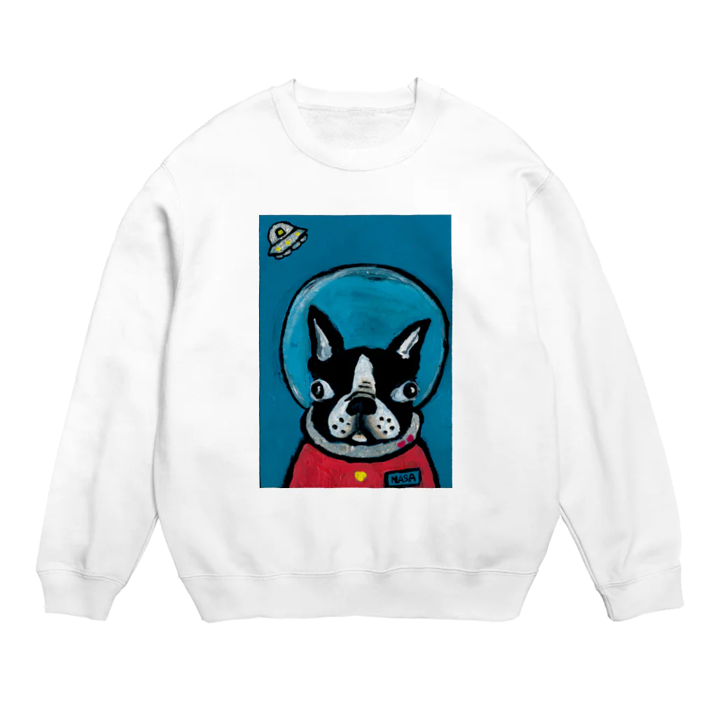 鼻ペチャ堂の宇宙へ Crew Neck Sweatshirt