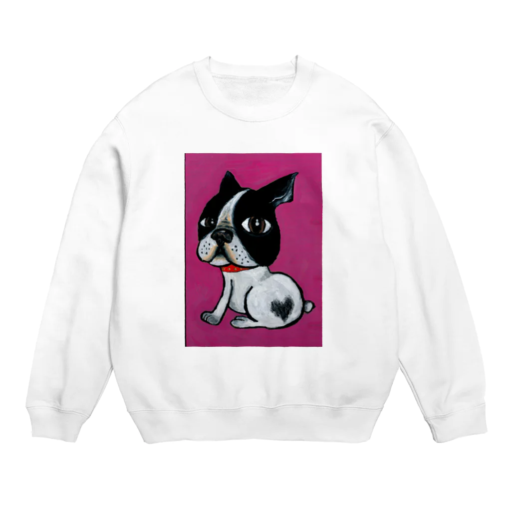 鼻ペチャ堂のピンクちゃん Crew Neck Sweatshirt