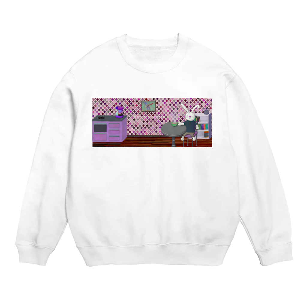 Junya Maruyamaのカフェオレうさぎ パープル Crew Neck Sweatshirt