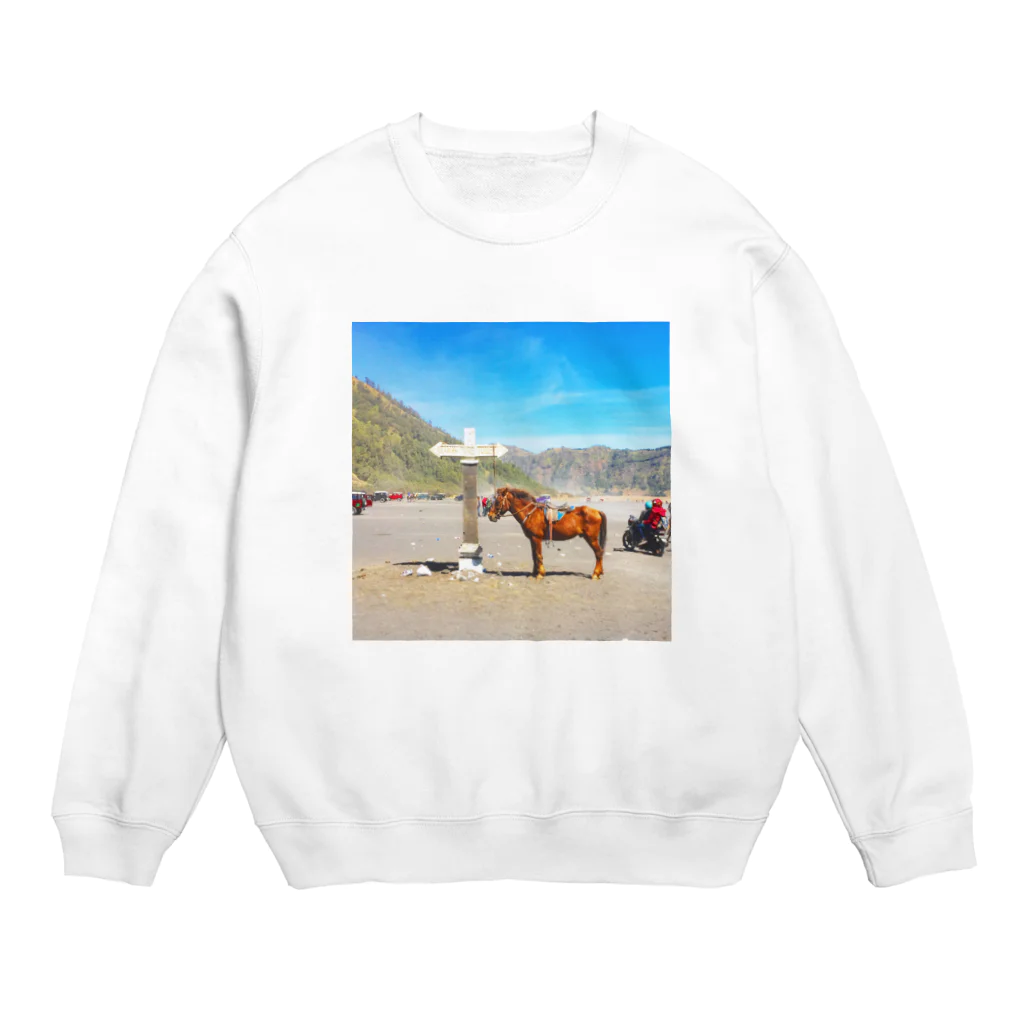 リンゴアレルギーのうまかわいい Crew Neck Sweatshirt