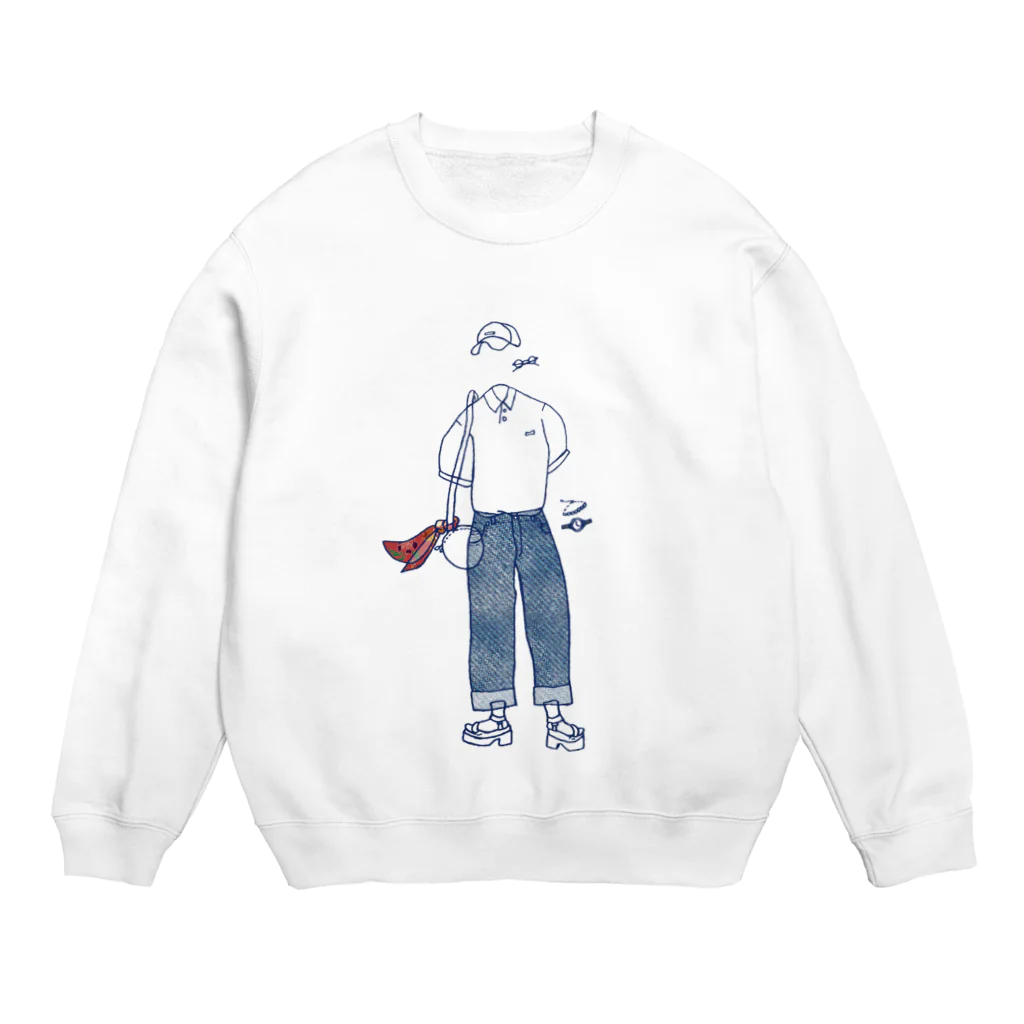 イチハシコのトレンド Crew Neck Sweatshirt