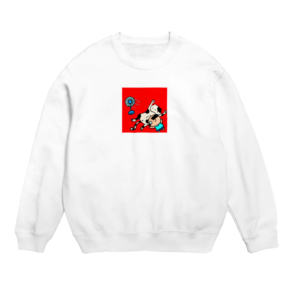 あひるちゃん❤️🎵のねことおやじ Crew Neck Sweatshirt