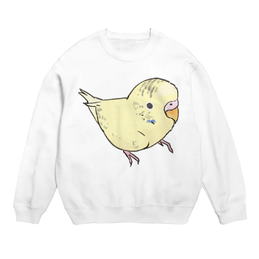 まめるりはことりの可愛いセキセイインコ　おすましちゃん【まめるりはことり】 Crew Neck Sweatshirt