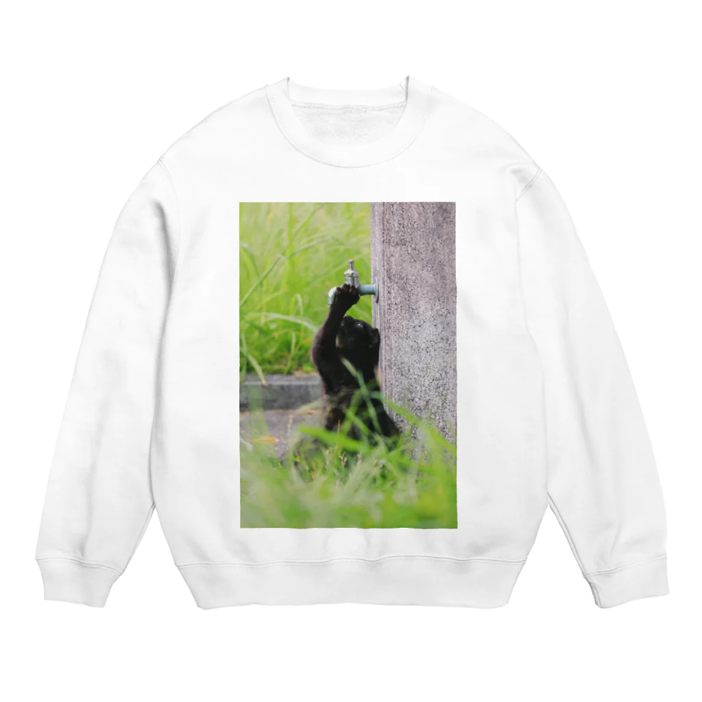 enokimaruのくろねこ Crew Neck Sweatshirt