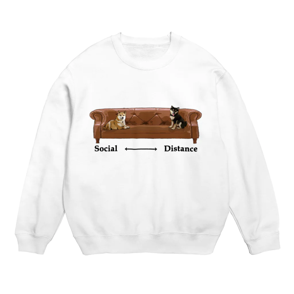 犬グッズの店しえるぶるーのソーシャルディスタンス　柴犬 Crew Neck Sweatshirt