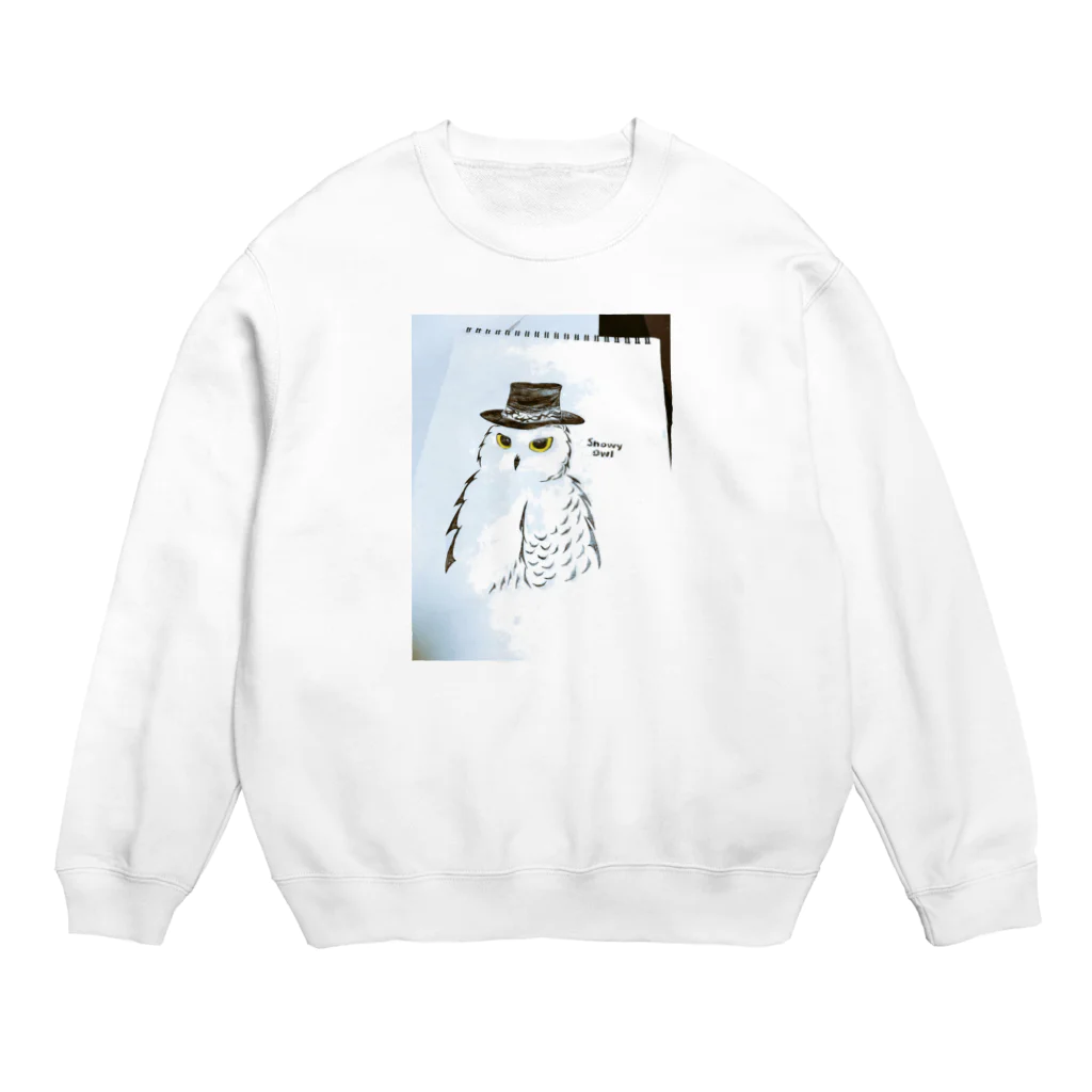 理央っだっつの。のsnowy owl Crew Neck Sweatshirt