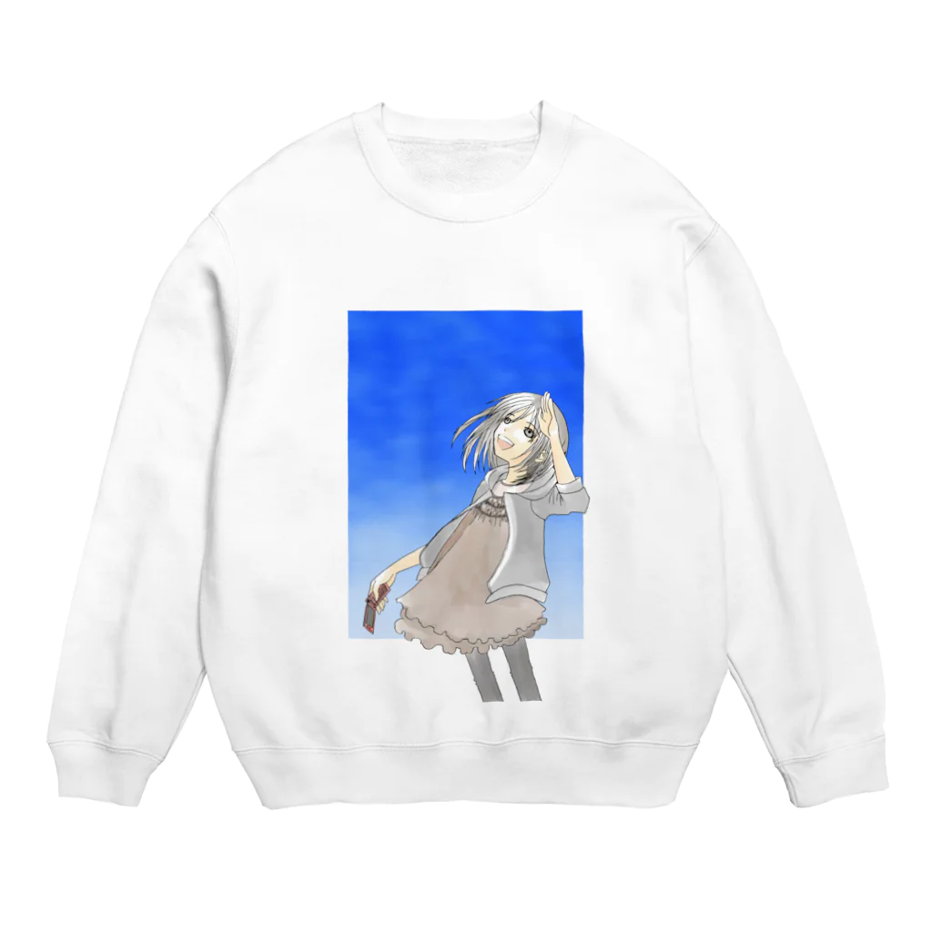 そうびょうの見上げた先は深い蒼 Crew Neck Sweatshirt