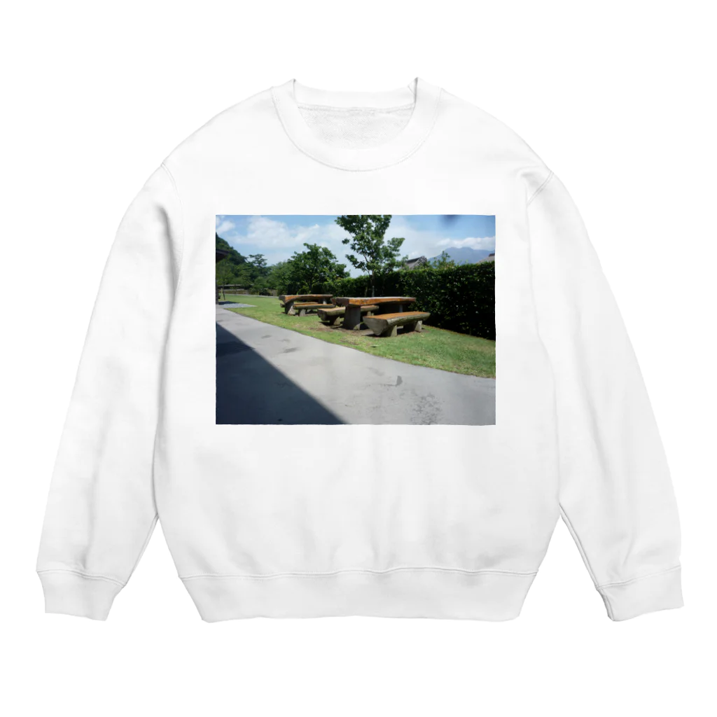 吉原教室の仙巌園のベンチ Crew Neck Sweatshirt