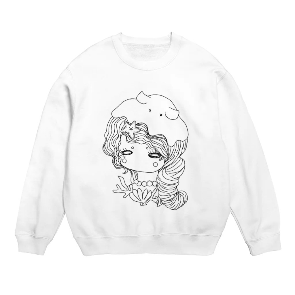 きぶん屋の人魚(線画) Crew Neck Sweatshirt