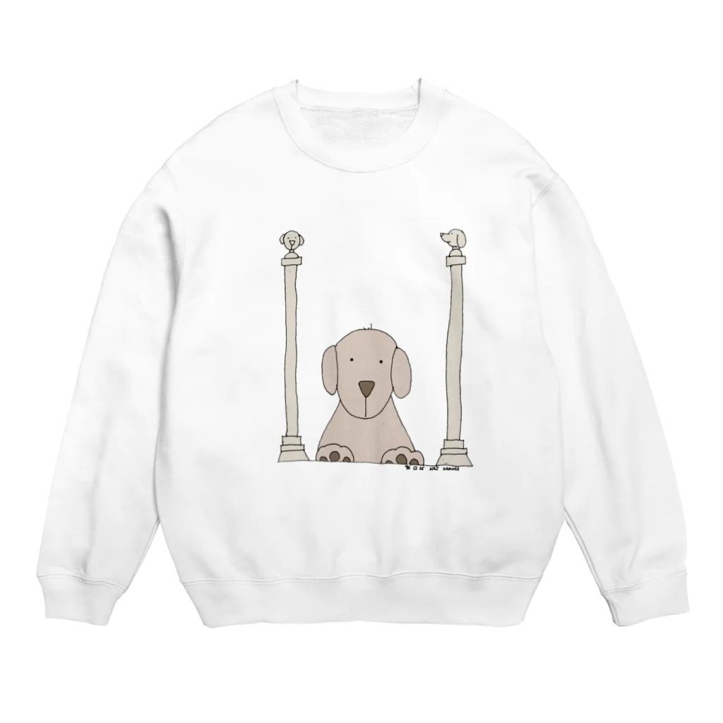 YOSHIKAZ KAWAKAMIのワンチャン神殿を守るindyくん Crew Neck Sweatshirt