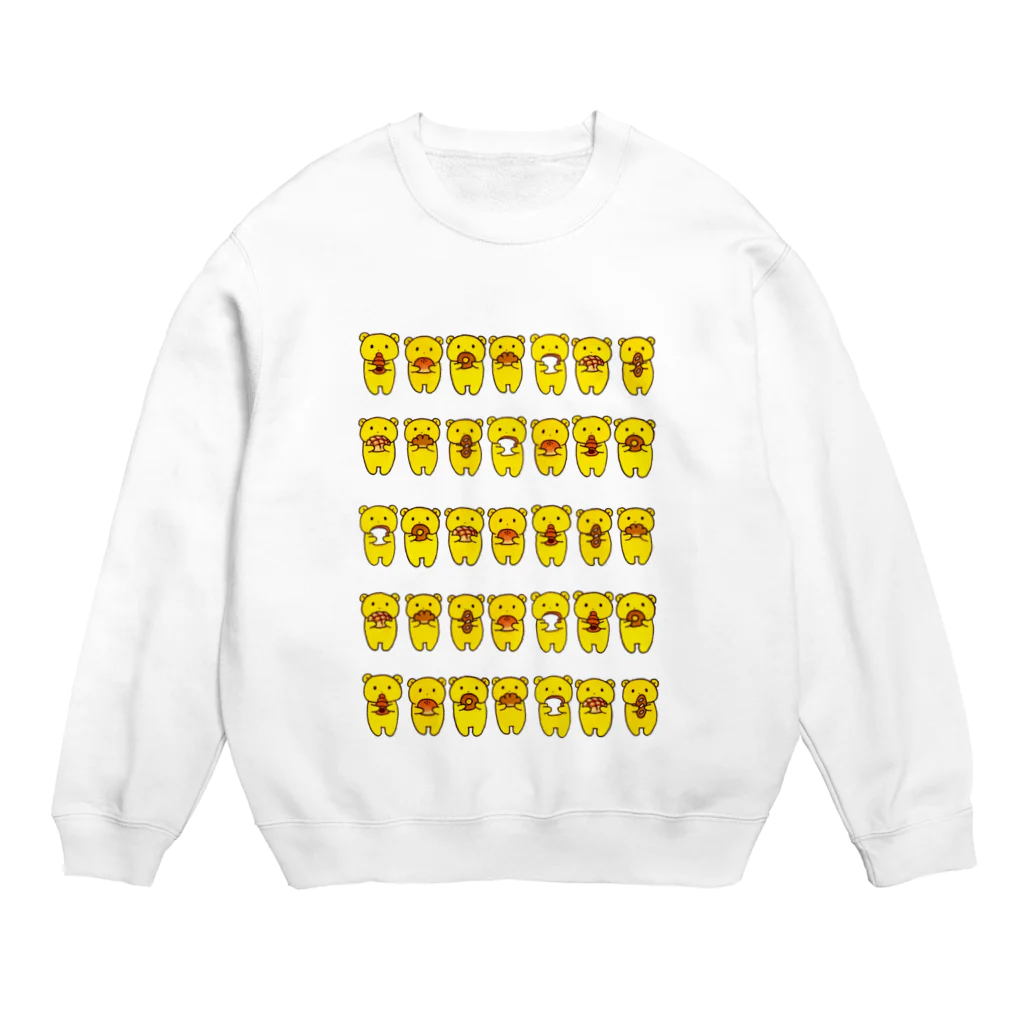 yu-popのクマpanだらけ Crew Neck Sweatshirt