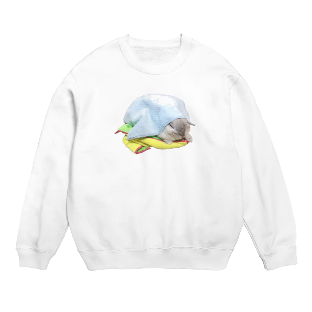 しろきのの妖怪タオルまみれ Crew Neck Sweatshirt