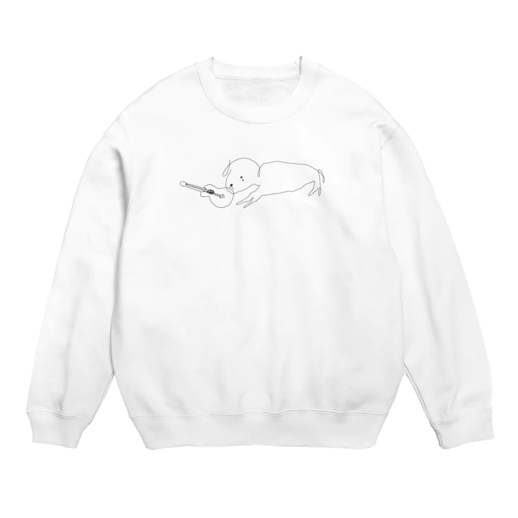 よしのSUZURI SHOPのウクレレに興味があるイヌ Crew Neck Sweatshirt