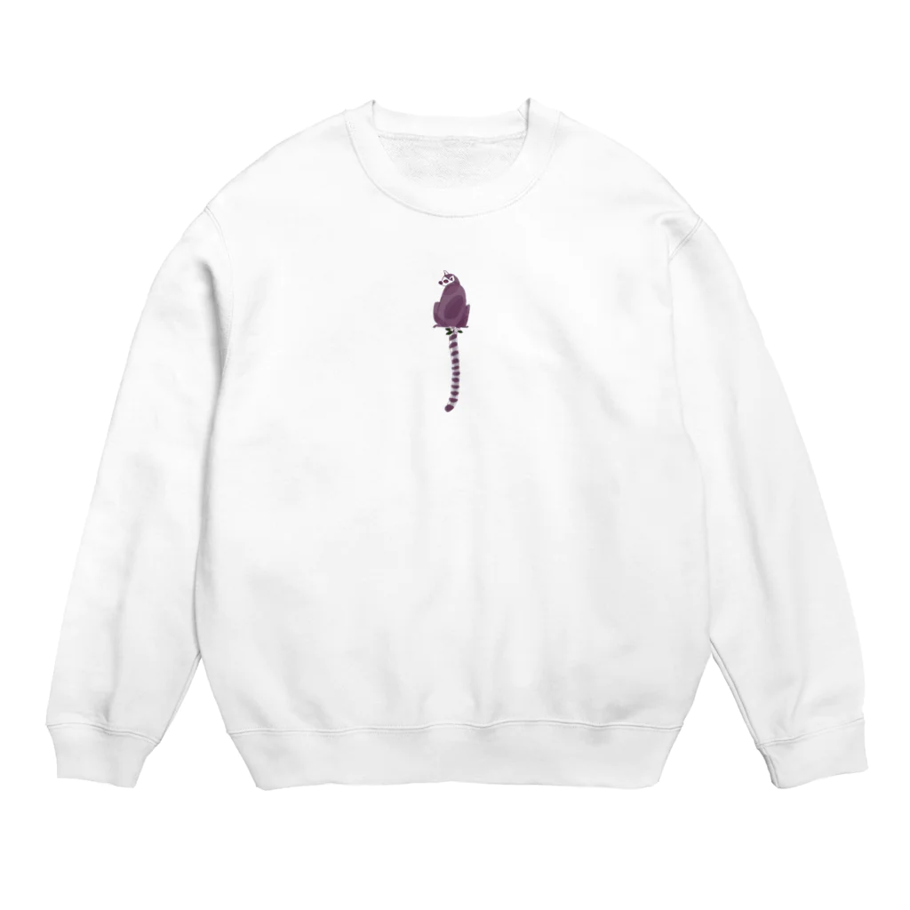 593の後ろ姿のワオキツネザル01 Crew Neck Sweatshirt