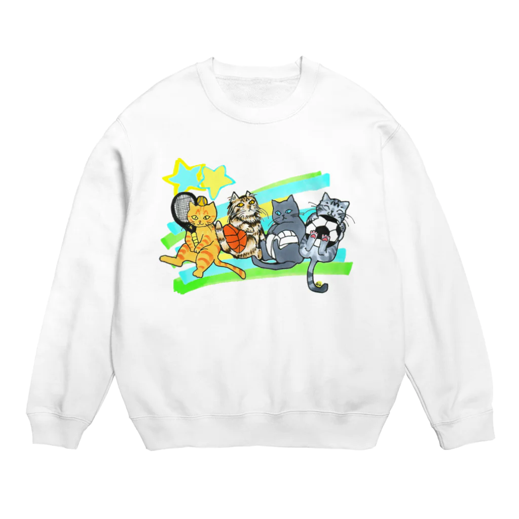 miku'ꜱGallery星猫のネコリンピック✨球技 Crew Neck Sweatshirt