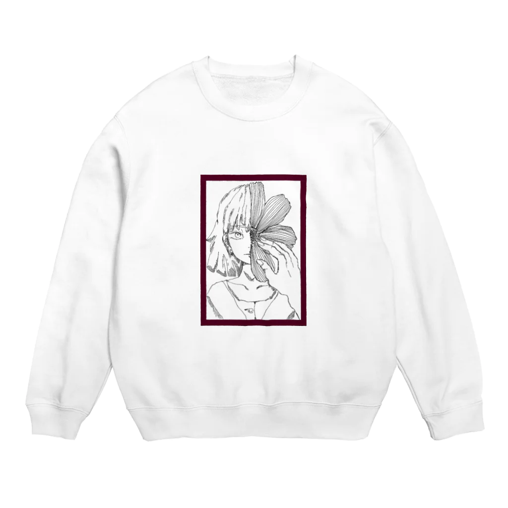 こらそんの気まぐれの秋桜と少女 Crew Neck Sweatshirt