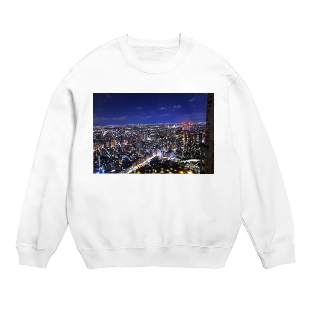 ＫＯＭＩＮＡＫＡＮＯの夜景　都庁から中野区方面をのぞむ Crew Neck Sweatshirt