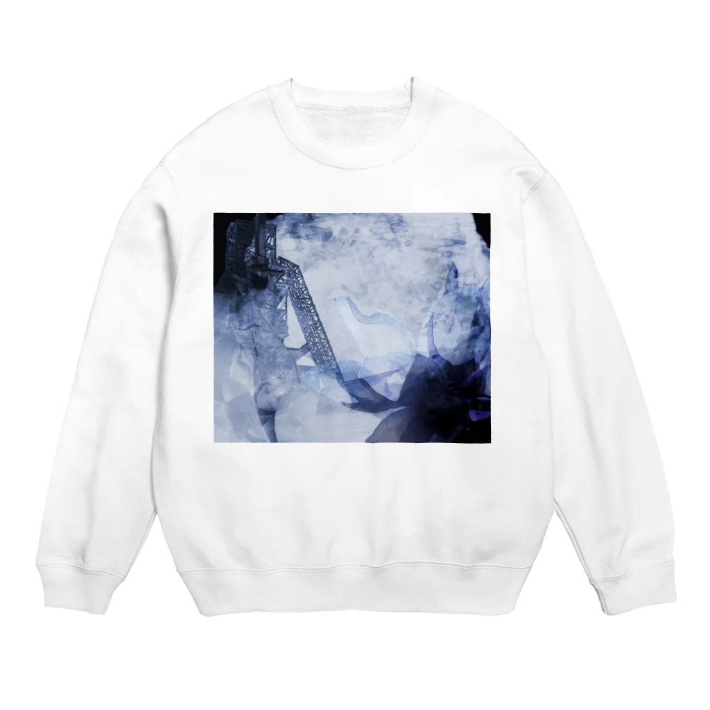 suparnaの破壊と創造　烟る街　おもてロゴ無し Crew Neck Sweatshirt