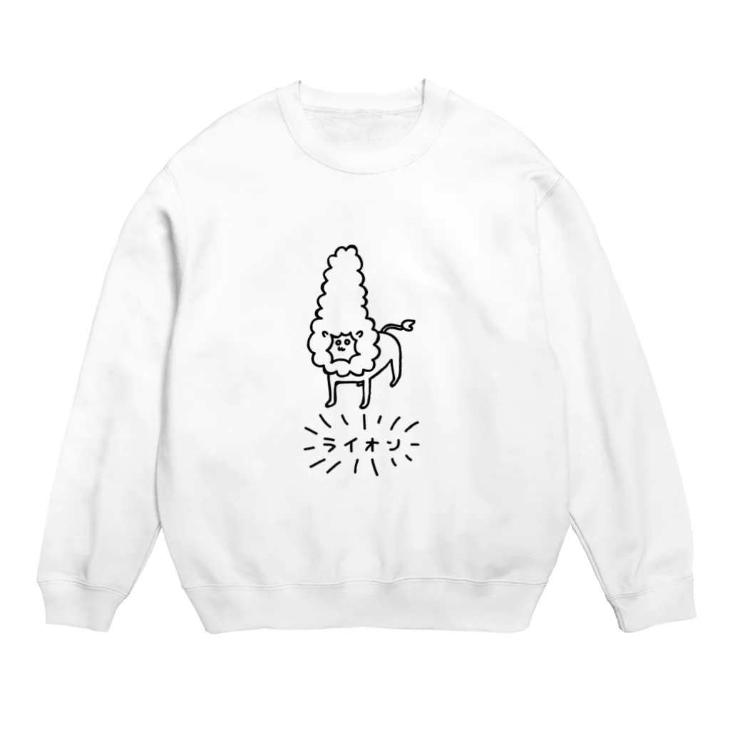 PokuStarの鬣を盛るライオン Crew Neck Sweatshirt